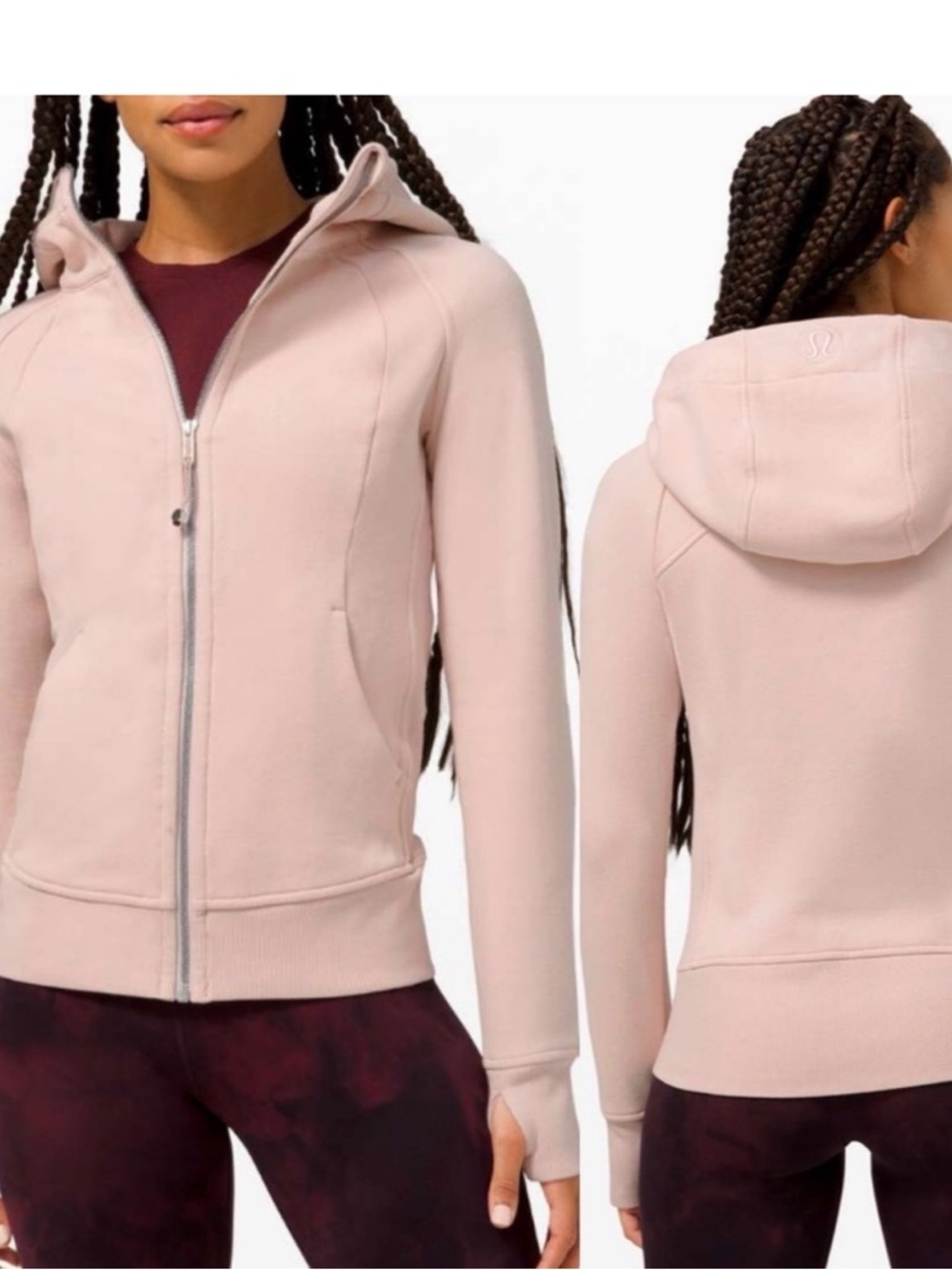 Lululemon Scuba Hoodie cotton jacket hoodie 
Feather Pink Full Zip Size 6